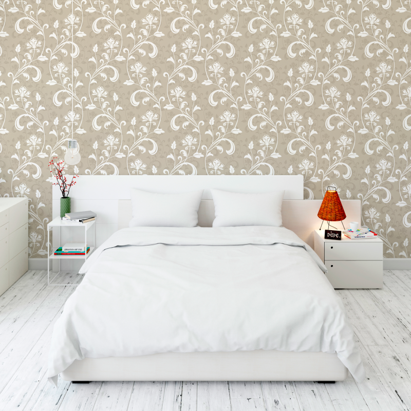 Floral Wallpaper in brown