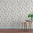 Floral wallpaper in grey and white background
