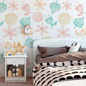 Kindertapete Bunte Blätter