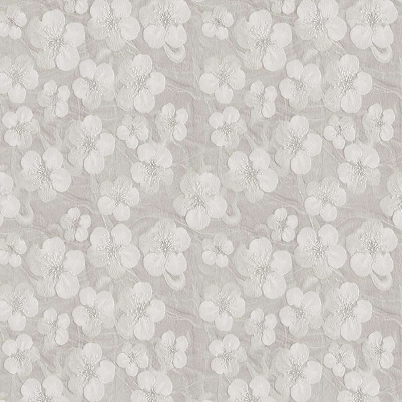 Grey floral wallpaper on grey background