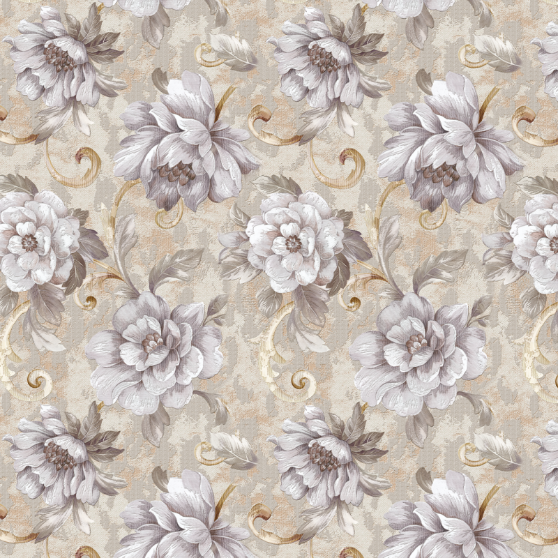 Floral Wallpaper in opaque colors