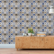 Wallpaper Azulejos in blue and yellow tones