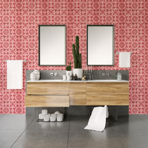 Tiles in Red tones Wallpaper