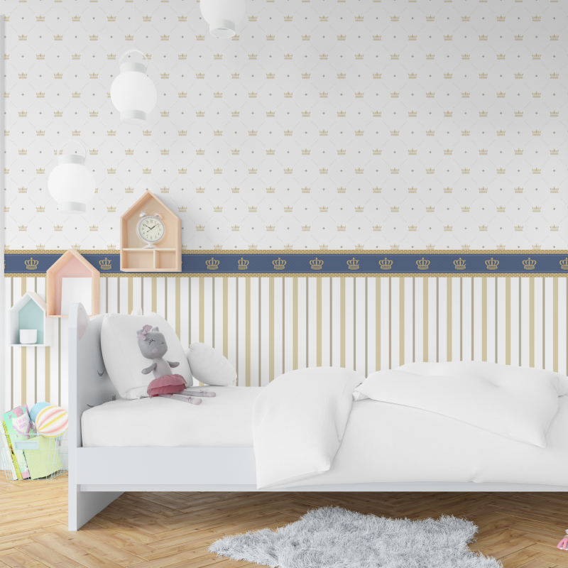 Striped Wallpaper with crown