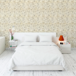 Floral wallpaper in cream colors