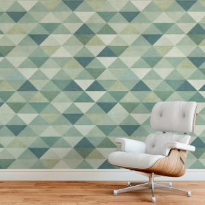 Geometric wallpaper green...