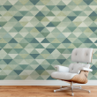 Geometric wallpaper green triangles