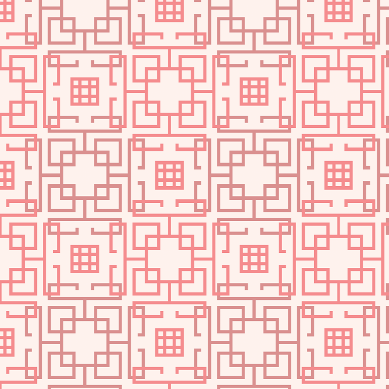 Papier peint géométrique carrés roses