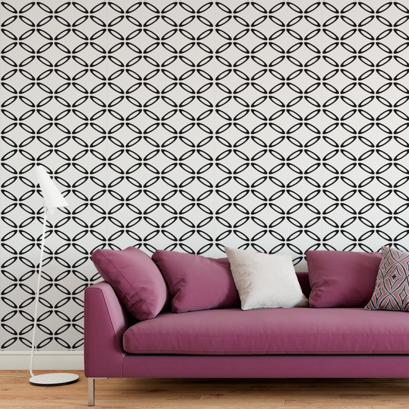 Papier peint géométrique noir et blanc