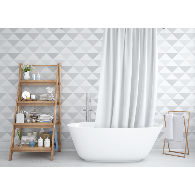 Carta da parati geometrica a triangoli rovesciati nei toni del bianco