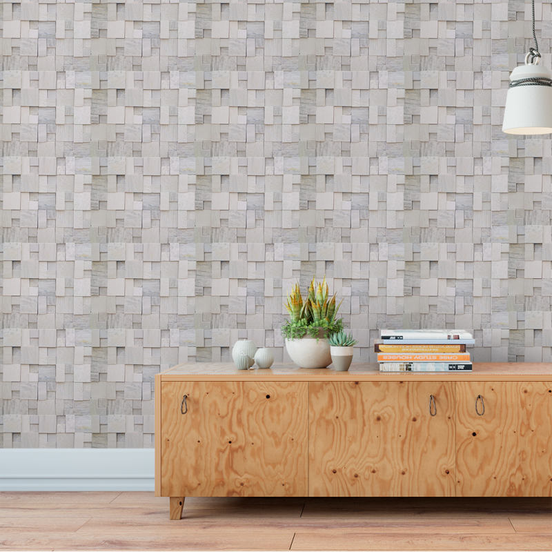 Papier peint Piedra Picada gris clair