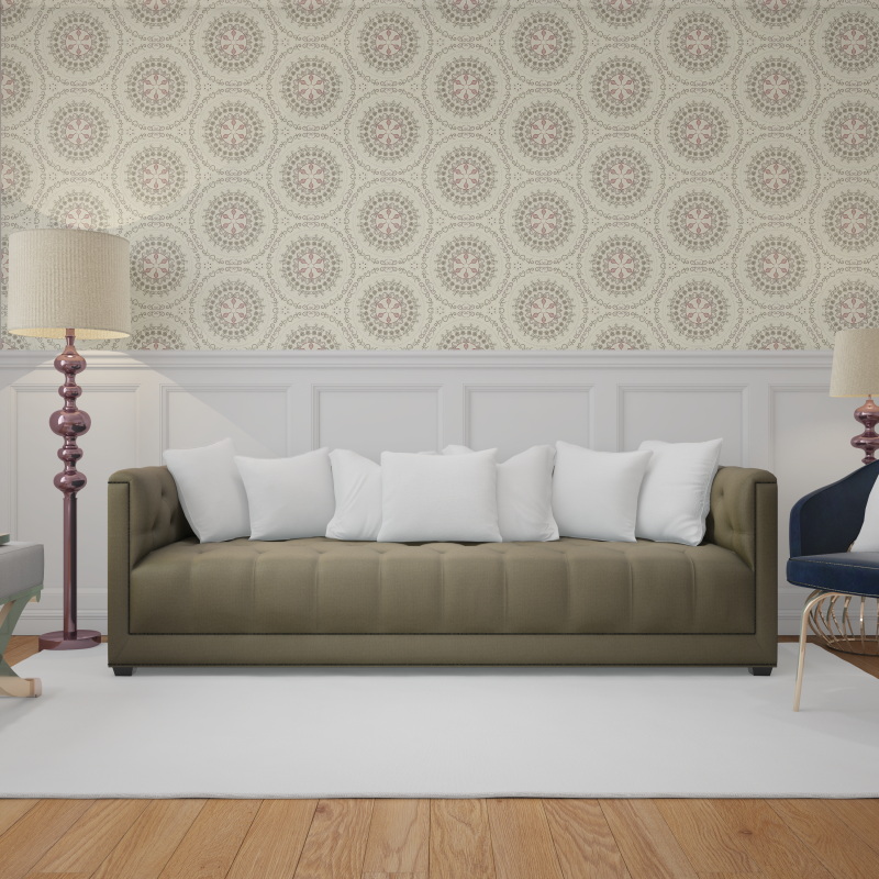 Papel Pintado geométrico en Crema