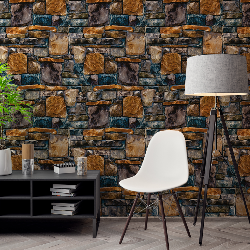 Piedra Picada large black and brown wallpaper