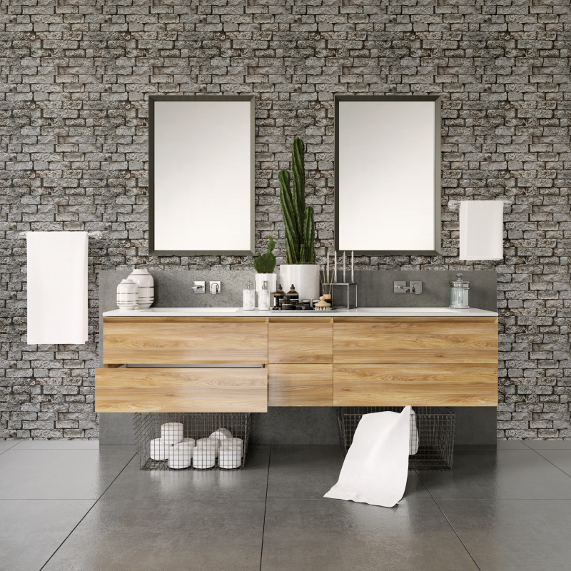 Papier peint Piedra Picada grand gris foncé