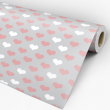 Children's wallpaper Hearts in pink and gray