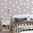 Children's wallpaper Hearts in pink and gray