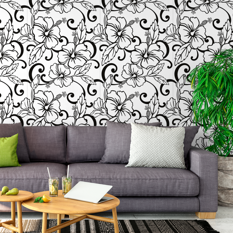 Blumentapete weißer Hintergrund