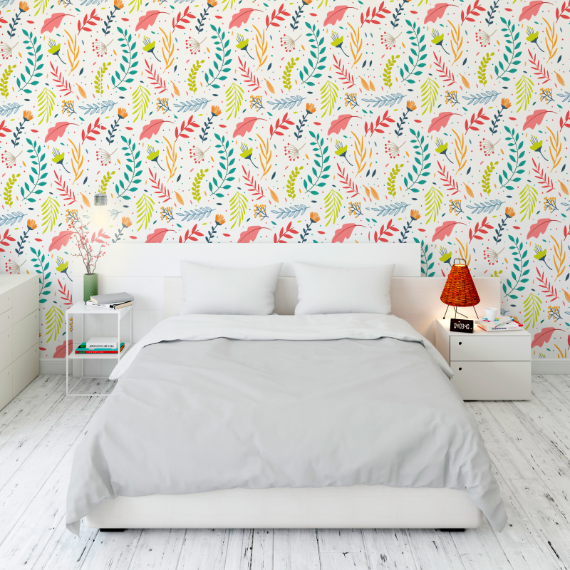 Papier Peint Floral Multicolore