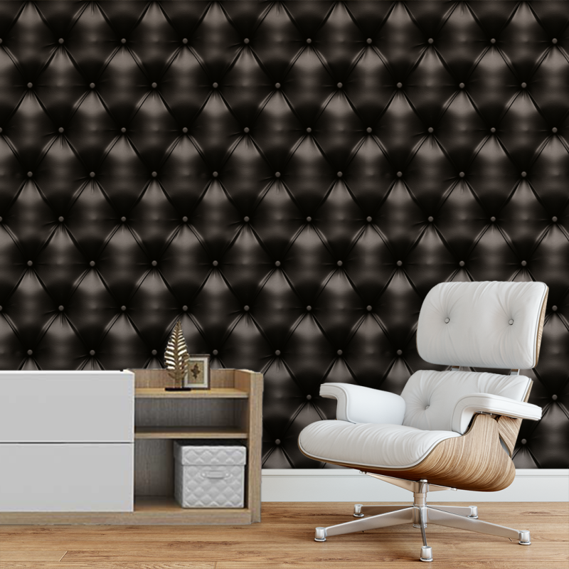 Papier peint Chester cuir noir