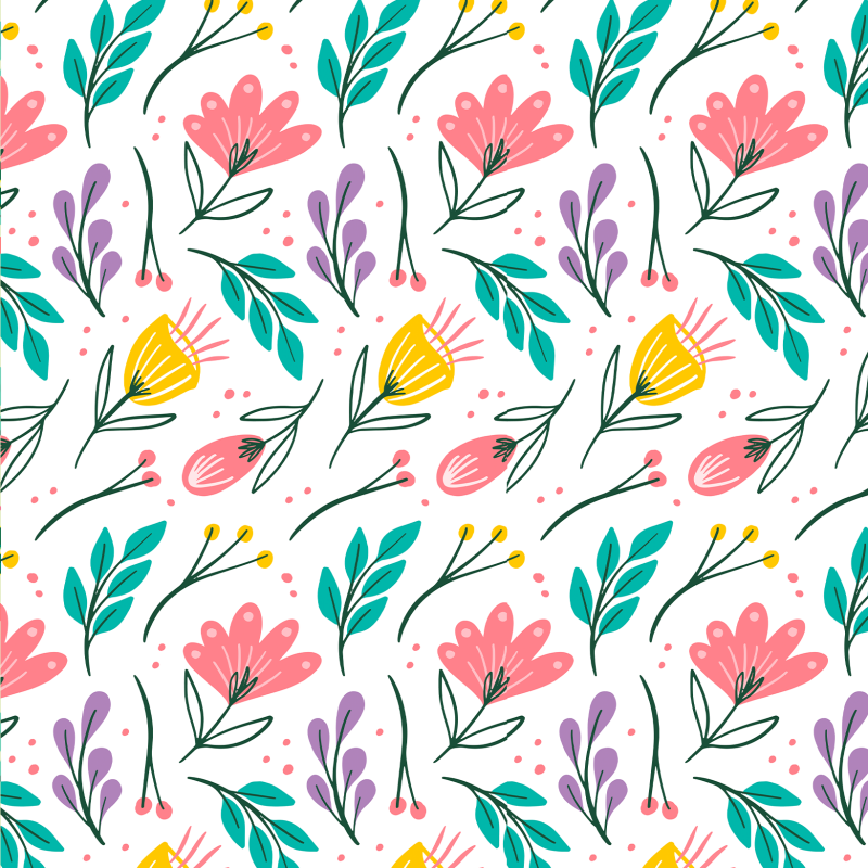 Multicolored Floral Children's Wallpaper