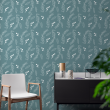 Green and White Floral Wallpaper