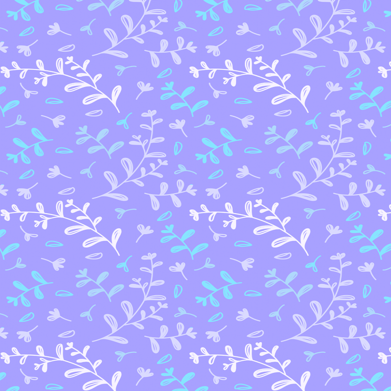 Papel Pintado Floral Violeta y azul