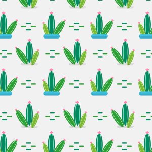 Cactus Floral Wallpaper