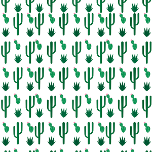 Kaktus-Blumentapete Weiß