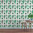 Cactus Floral Wallpaper White