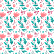 Pink and Green Floral Wallpaper
