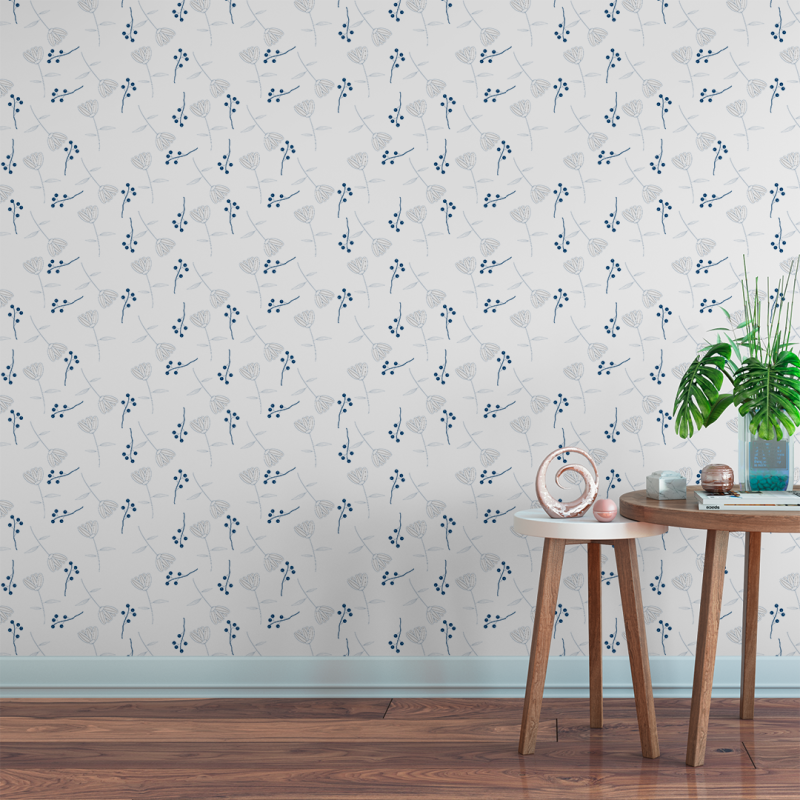 Whithe Floral Wallpaper