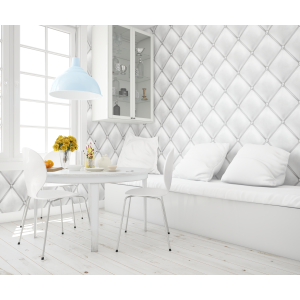 Grey White Leather Wallpaper