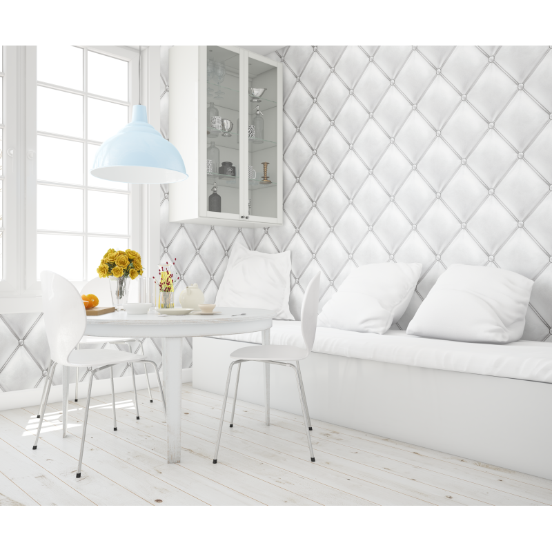 Papier peint en cuir gris et blanc