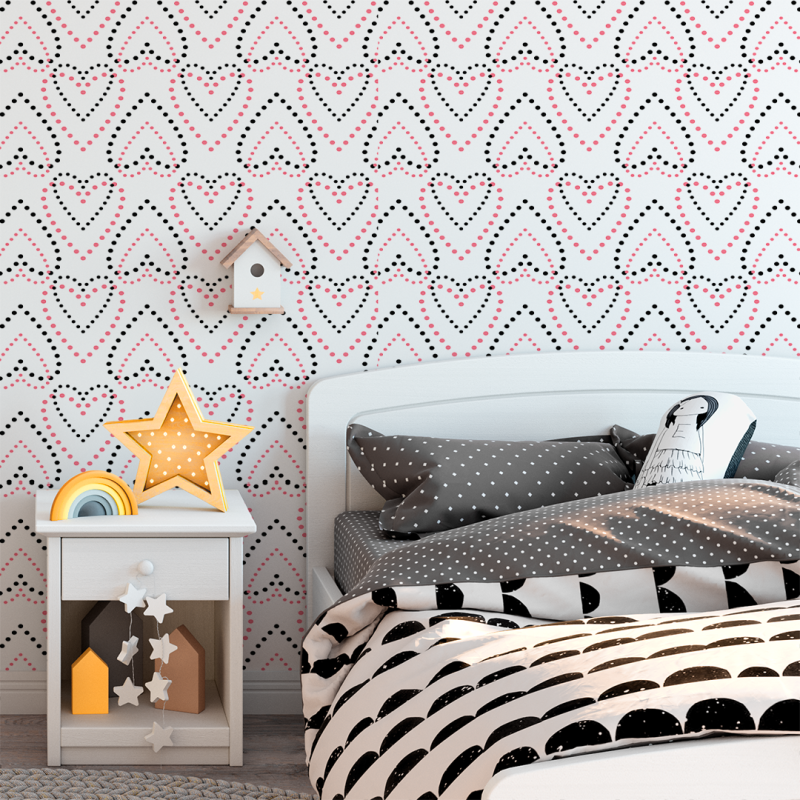 Children's Heart Wallpaper in White