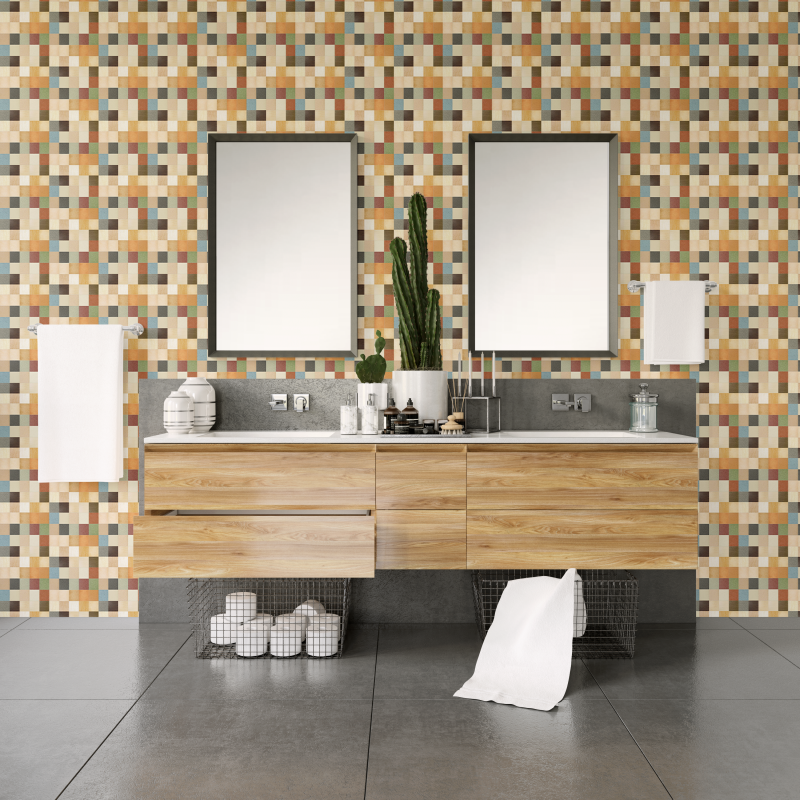 Tile Wallpaper in earth tones
