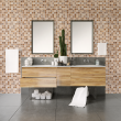 Tile Wallpaper in earth tones with sparkles