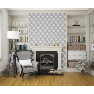 Silbergraue Ledertapete