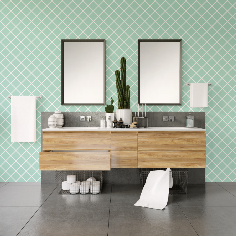 Turquoise rhombus Wallpaper