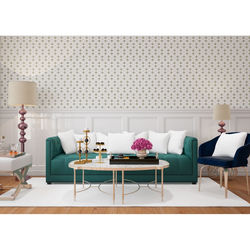 Papel Pintado Geometrico Círculos Verdes