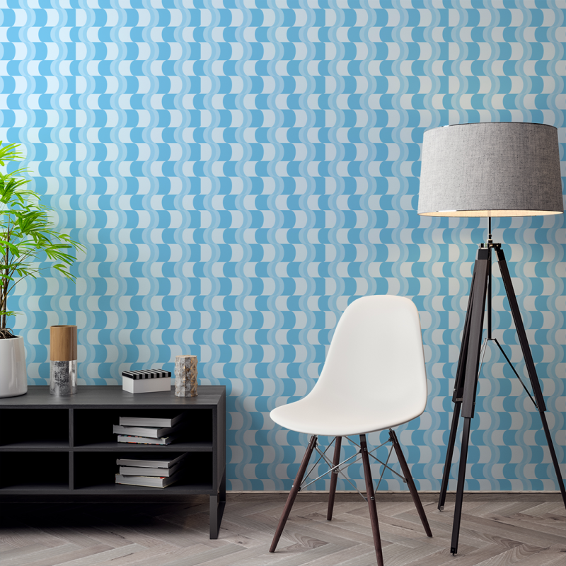 Geometric Wallpaper light blue