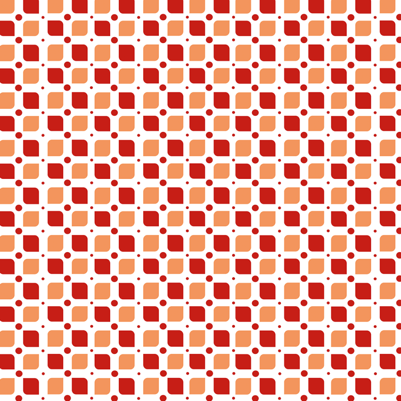 Papel Pintado Geométrico cuadros rojos y  naranja
