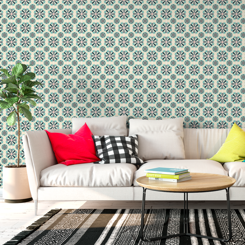 Geometric Wallpaper flowers