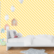 White diagonal stripes on yellow background wallpaper