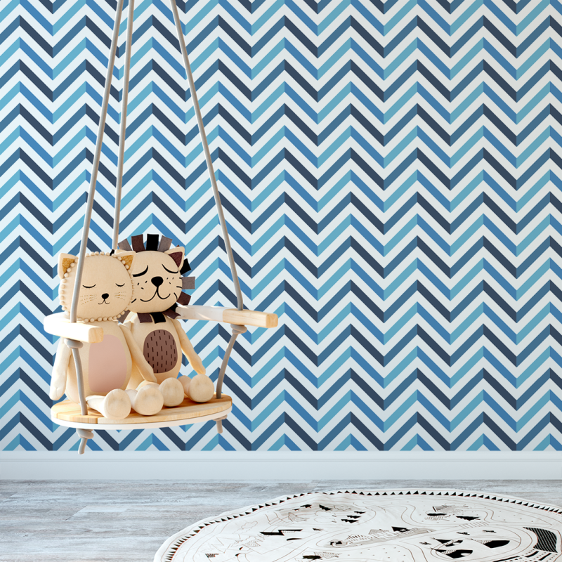 Wallpaper Zig zag Blue