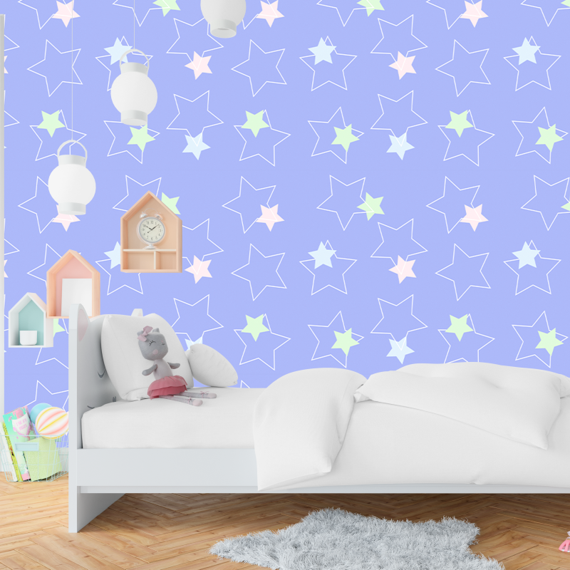 Kindertapete blaue Sterne