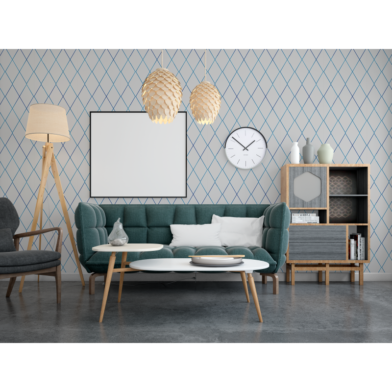 Blaue Dreiecke Geometrische Tapete blaue Dreiecke