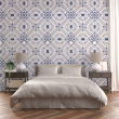 Triangles and squares blue geometric wallpaper