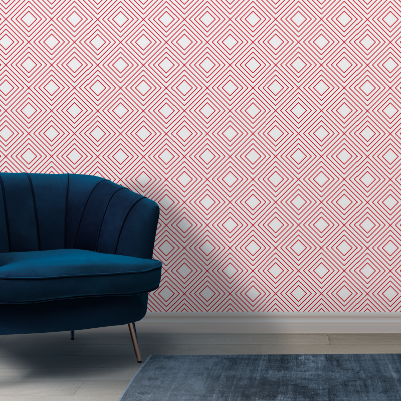 Geometric Triangular Red Wallpaper