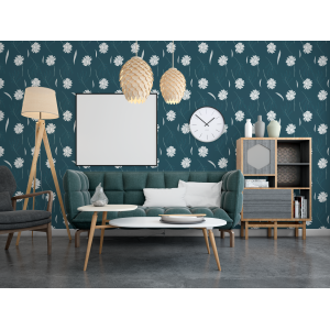 Floral Wallpaper White...