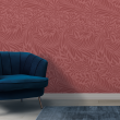 Tropical Floral Wallpaper Einfarbig Rot